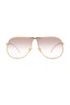 Miu Miu Aviator Sunglasses In Gold