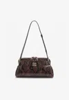 Miu Miu Ayers Leather Clutch Bag In Brown