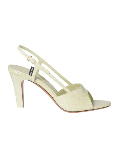 Miu Miu Ayers Slingback Sandals In Green