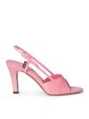 Miu Miu Ayer Snake Slingback Sandals In Pink