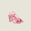 Miu Miu Ayer Snake Slingback Sandals In Pink