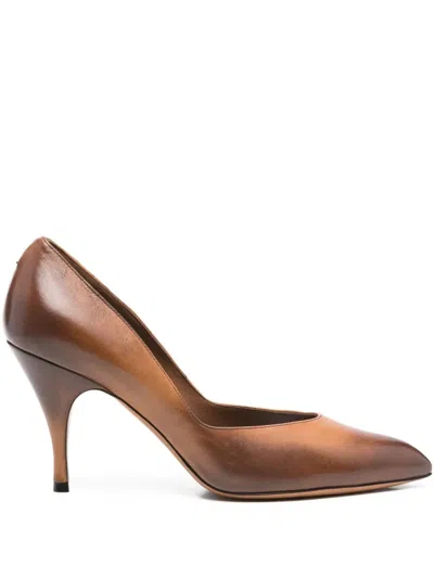 MIU MIU AYERS VINTAGE-EFFECT LEATHER PUMPS
