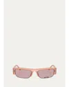 Miu Miu B07sf 54mm Rectangular Sunglasses In Opal Pink