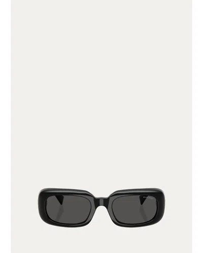 Miu Miu B13sf 52mm Rectangular Sunglasses In Black