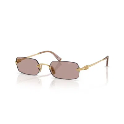 Miu Miu Sonnenbrille Mit Eckigem Gestell In Pink