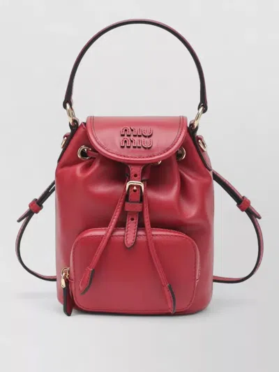 Miu Miu Backpack Adjustable Straps Buckle Detail Top Handle