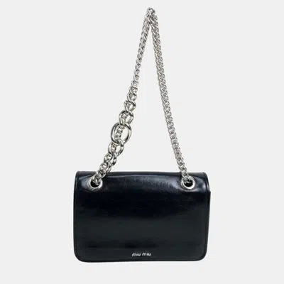 Pre-owned Miu Miu Bag Chain Shoulder Bag Black