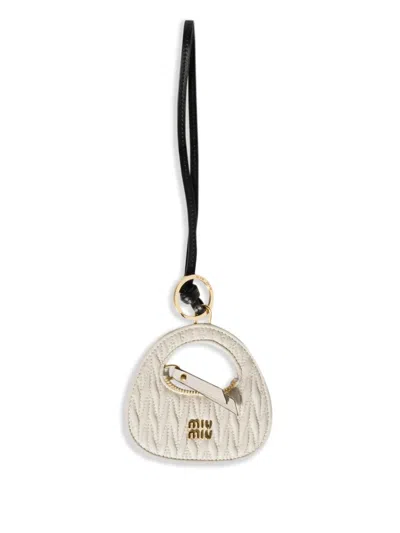 Miu Miu Wander Leather Trick In White