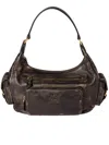 Miu Miu Zip Front Gold Side Top Handle In Brown