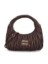 Miu Miu Womens Radica Wander Leather Small Hobo Cross-body Bag In Purple