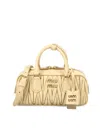 Miu Miu Cream Nappa Leather Arcadie Handbag In Soybean