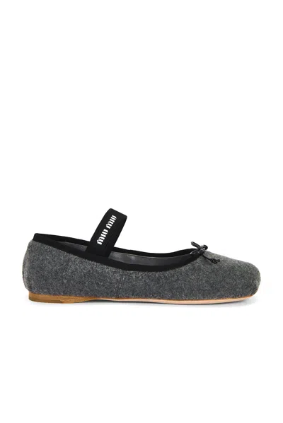 Miu Miu Ballerina Flat In Gray