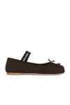 Miu Miu Suede Ballerina Flats In Moro