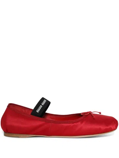 Miu Miu Ballerinas Mit Logo-schild