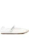 Miu Miu Women Suede Leather Ballets In Weiss