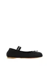 Miu Miu Suede Ballerina Flats In Nero