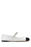 Miu Miu Pearl-detail Leather Ballerina Shoes