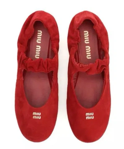 Miu Miu Ballerine Camoscio In Multi