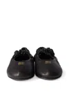 Miu Miu Ruched Nappa Leather Ballet Flats In Black