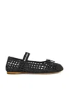 Miu Miu Mesh-design Ballet Flats In Nero