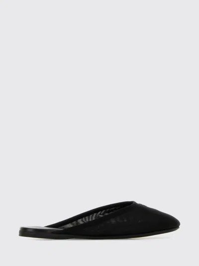 Miu Miu Nylon Mules With Tonal Embroidered Logo In Black