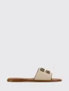 Miu Miu Raffia-effect Woven Fabric Slides In Neutral