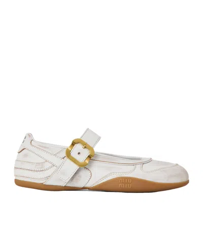 Miu Miu Ballet Flats In White
