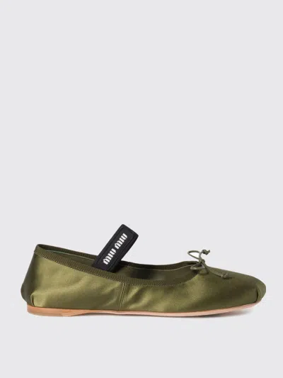 Miu Miu Ballet Flats Woman Green