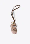 Miu Miu Miumiu Women Miu Ballet Leather Keychain Trick In Taupe