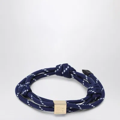 Miu Miu Baltic Rope And Nylon Bracelet Women In Blue