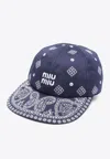 Miu Miu Bandana Print Baseball Cap In Blue