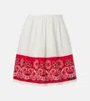 Miu Miu Bandana Printed Cotton Poplin Miniskirt In Red