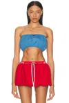 Miu Miu Bandeau Top In Blue