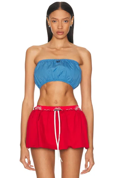 Miu Miu Bandeau Top In Blue