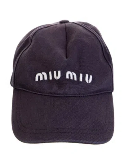 Pre-owned Miu Miu Baseball Cap In Blue