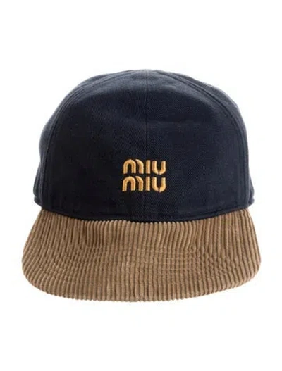 Pre-owned Miu Miu Baseball Cap In Blue