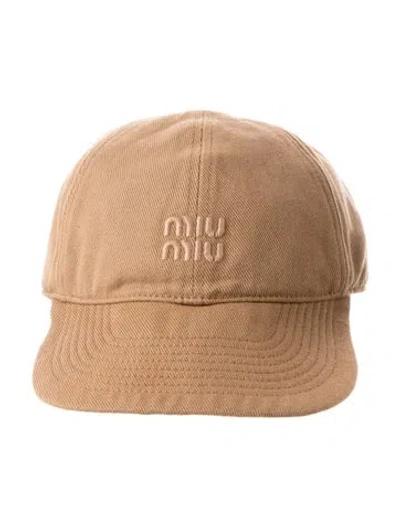 Pre-owned Miu Miu Baseball Cap In Brown