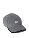 Miu Miu Stylish Hats With Curved Brim And Soft Texture In Gray
