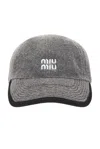 Miu Miu Baseball Cap In Gray