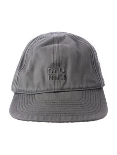 Pre-owned Miu Miu Baseball Cap In Grey