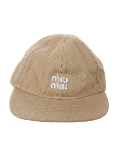 Pre-owned Miu Miu Baseball Cap In Neutral