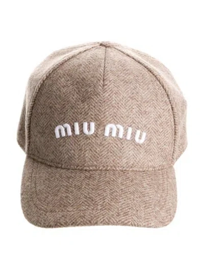 Pre-owned Miu Miu Baseball Cap In Neutral