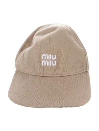 Pre-owned Miu Miu Baseball Cap In Neutrals/yellow