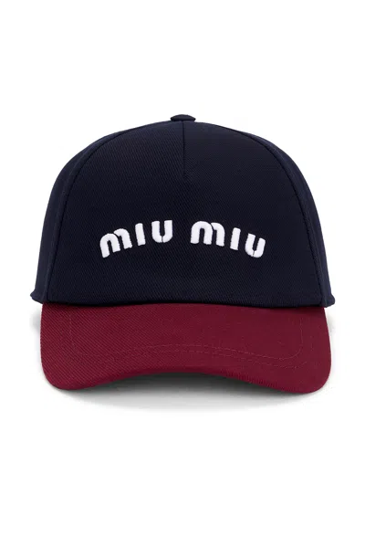 Miu Miu Drill Baseball Cap In Multicoloured