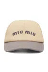 Miu Miu Baseball Hat In Sabbi & Marmo