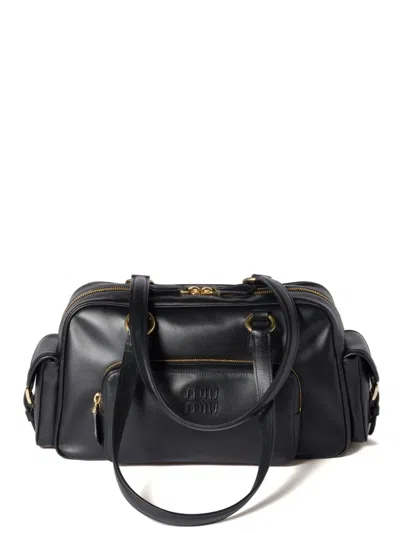 Miu Miu Bauletto In Nappa Pocket In Black