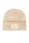 Miu Miu Mohair Wool Logo Hat In Neutral