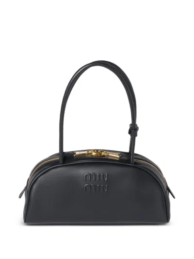 Miu Miu Beau Embossed-logo Shoulder Bag In Red