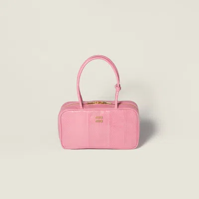 Miu Miu Beau Ayers Leather Bag In Pink