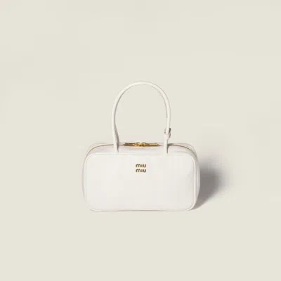 Miu Miu Beau Ayers Leather Bag In White